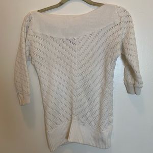 White House Black Market White Knit Sweater XS